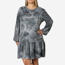 ULTRA FLIRT Women's Dress Gray Charcoal Sheath Tie-Dyed Plus Size 1X $44