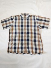aquascutum block check short sleeved shirt