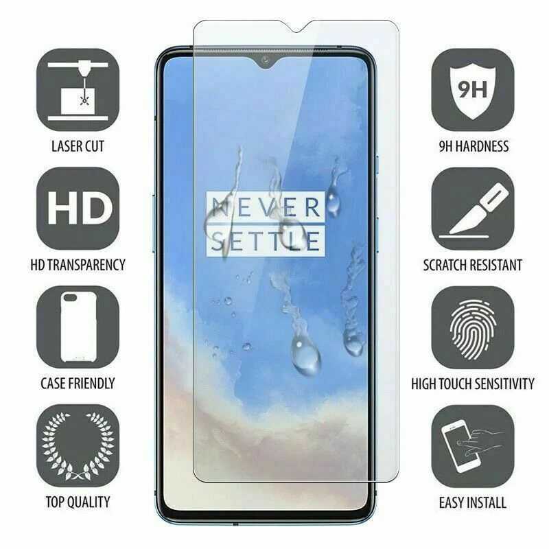 1x 2x For OnePlus One Plus 7T 8T Tempered Glass Screen Protector LCD Guard Film  - Image 2 of 4