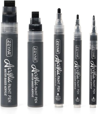 Acrylic Paint Marker Pens, 5 Different Point: Extra Jumbo Felt(15mm),