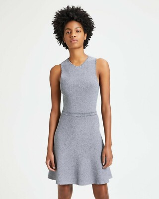 Theory Marled Flare Dress - Black & White - L Theory Marled Flare Dress - Black & White - L