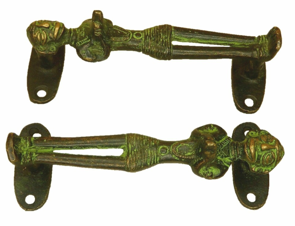 Tribal Lady Door Handle Victorian Style Handmade Brass Wardrobe Window