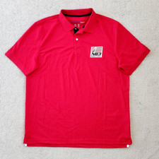 Nautica Men N83 Blue Sail Tech Activewear Polo Shirt Red Wicking Large