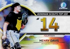 2023 BOWMAN CHROME SCOUTS TOP 100 REFRACTOR BTP-14 HENRY DAVIS PITTSBURG PIRATES