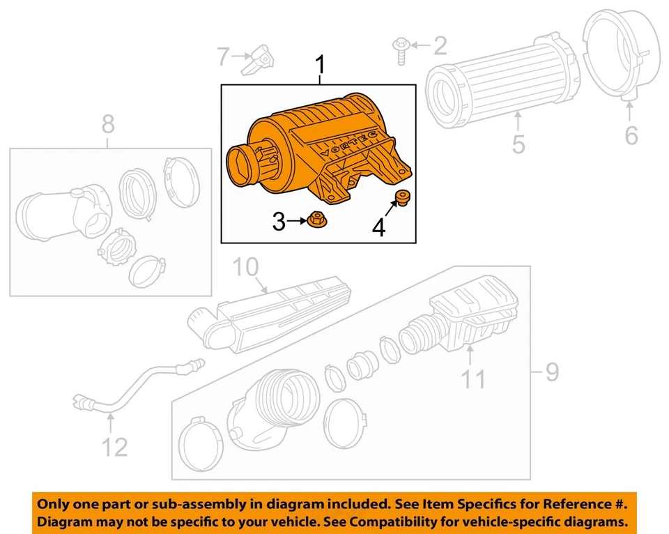 Conjunto de filtro de aire usado se adapta a: camioneta Chevrolet Express 3500 2020 6,0 grado A Foto 3 de 4
