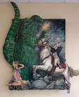 George Washington Vs. Godzilla. Oil On Masonite Assemblage — photo 1
