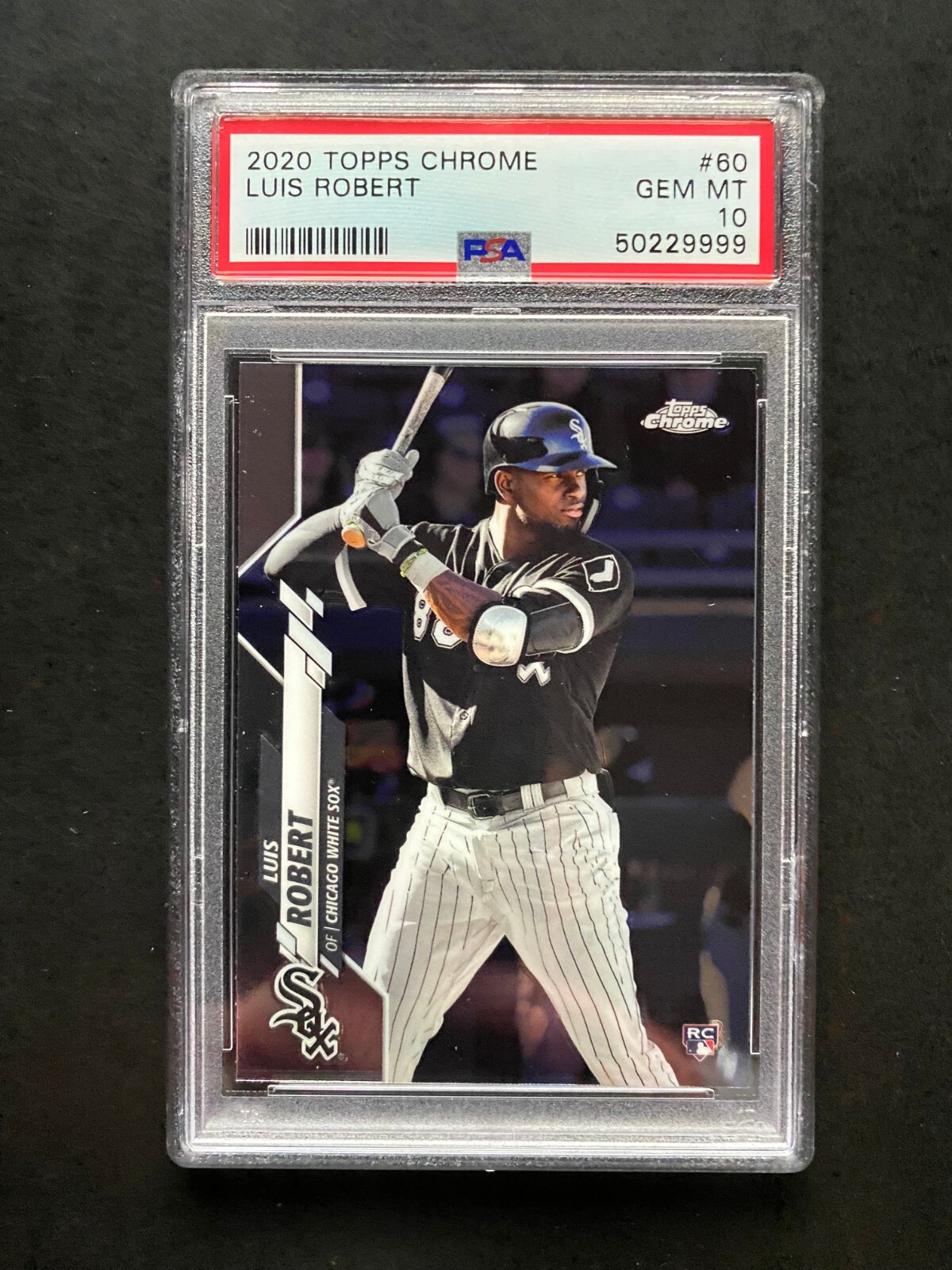 2020 Topps Chrome Luis Robert RC PSA 10 Gem Mint #60 Rookie Card White Sox