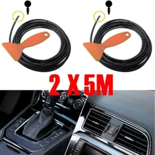 2X Carbon Fiber Color Universal Dashboard Line Strip Moldings Trim Accessories