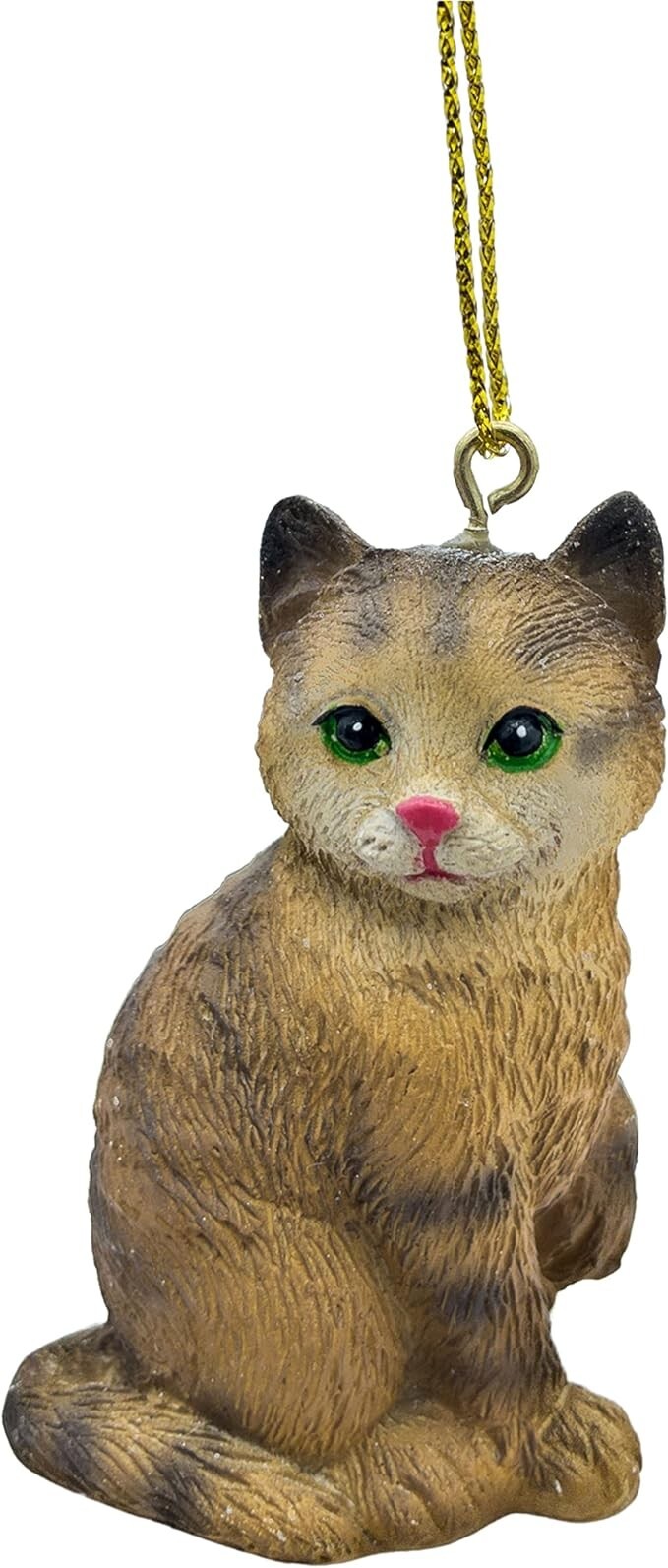 Tan Brown Stripped Shorthaired Tabby Kitty Cat Christmas Tree Ornament Scarf