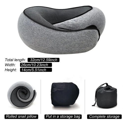 Neck Travel Pillow Memory Foam Neck Pillow Comfort Compact Ergonomic for Travel - Picture 8 of 26