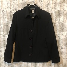 Sag Harbor Jacket Women's Size 8 Black Fitted Blazer Business Outdoors