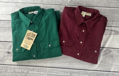 Lot Of 2 Five Brother Chamois Cloth Shirts NWT Made USA Mens 2XL Red/Green