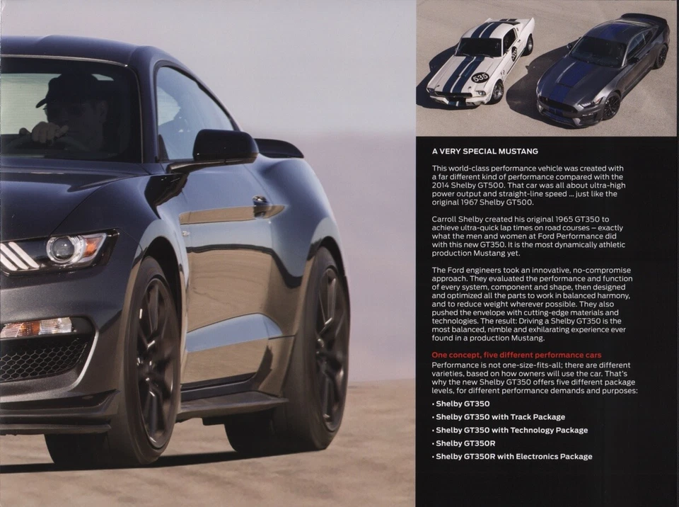 Ford Mustang Shelby GT350 2017? US Sales Brochure - 6 Panels - Image 3 of 4