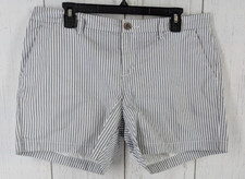 Old Navy Size 12 Blue White Stripe Womens Casual Summer Outdoor Shorts