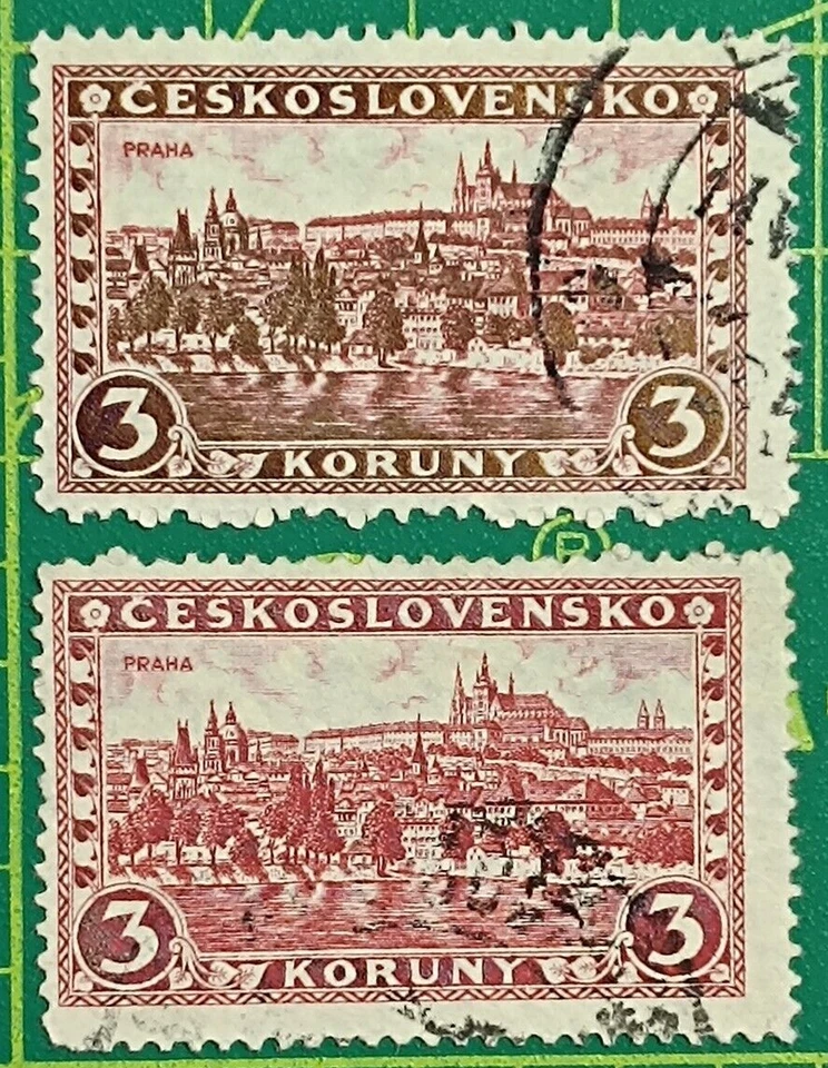 Sello de Checoslovaquia 1926, Sc A17, #120,3k ROJO MARRÓN o VIOLETA VAR, perf.13 1/2,Wk Foto 2 de 4