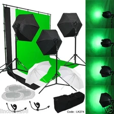  Photography Lighting Muslin Backdrop Stand Studio Light Kit New Linco