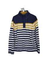 FAT FACE Blue High Neck Jumper isze Uk 10 Womens Striped Airlie 023055