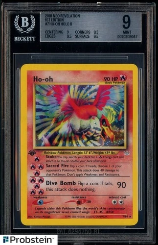 2001 Pokemon Neo Revelation 1st Edition #7 Ho-oh Holo R BGS 9 MINT