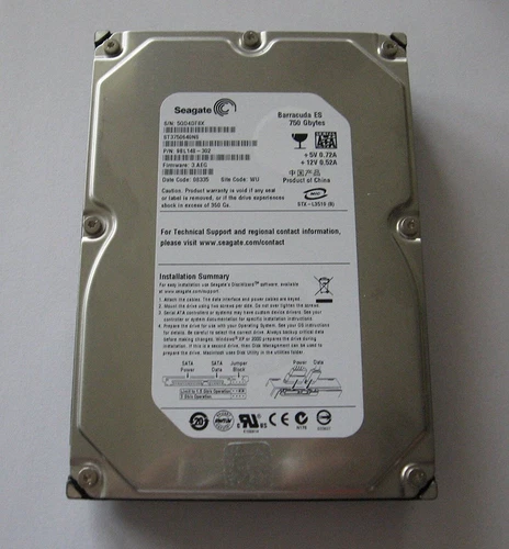 HDD, Disque Dur Interne 3,5" SEAGATE 750Go (SATA) 7200.12 16Mo ST3750640NS