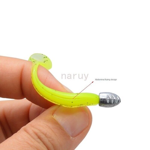 30PCS 5cm Worm Soft Bait Fishing Lure with 2g Jig For Trout Bass Pike Head Hook - Picture 19 of 27