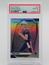 DRAKE MAYE 2024 PANINI PRIZM SILVER ROOKIE RC #329 PATRIOTS PSA 10 Q7307