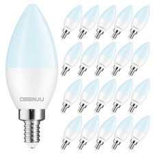 20 Pack Candelabra LED Light Bulbs 60W Equivalent, E12 Base, Daylight 5000K, Non