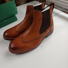 Hoggs of Fife Stanley Semi-Brogue Dealer Boots Men's Leather Country Size UK-11