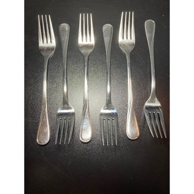 Justinus Edelstahl 18/10 Stainless 6 Dinner Forks Germany Flatware Swirl Line