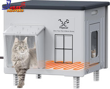 Indestructible Heated Cat House for outside Extremely Waterproof  Weatherproof