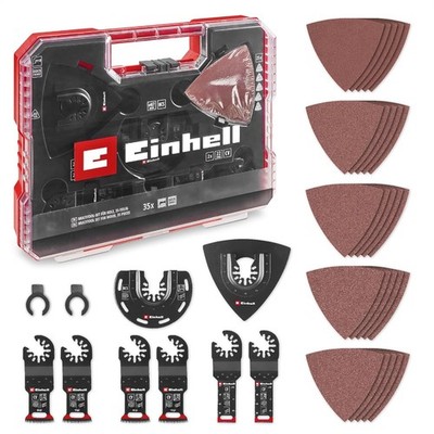 Original Einhell XL-PLUS-CASE 35-tlg. Multitool-Set für Holz, Schleifpapier HCS