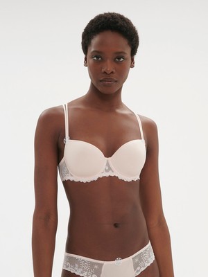 New  SIMONE PERELE 12X343 Blush Delice 3D Demi Underwire Bra Size 34DD/90E