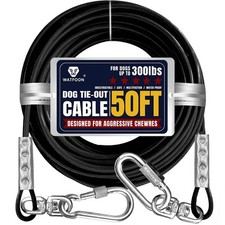 Tie Out Cable for Dogs Up to 300lbs,50ft Extra Strong 1000lbs Break Strength ...