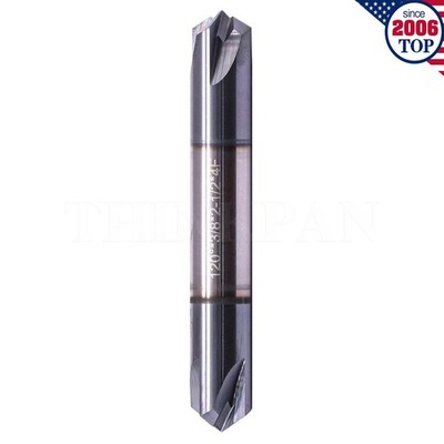 3/8'' 4 Flute 120 Degree Solid Carbide Chamfer Mill - Double End - AlTiN Coated