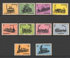 San Marino 1964 SG 755-64 Railway Locomotive History MNH