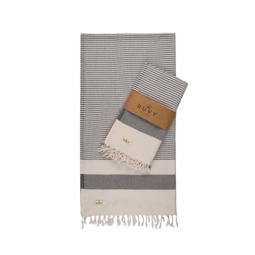 Home Basics 2 Pack Turkish Beach Towels – Oversized Quick-Dry Bath Towels (40...