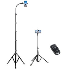 81" Tall Flexible Tripod Stand for iPhone with 17in Adjustable Gooseneck with...