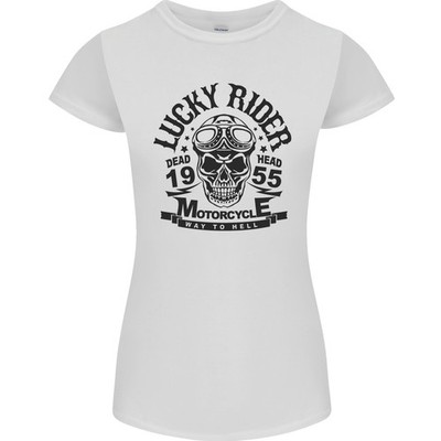 Lucky Rider Tot Kopf Motorrad Biker Damen Petite Schnitt T-Shirt