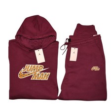 Air Jordan Men's 2 Piece Sweatsuit Size 2XL Fleece Hoodie Joggers Set Cherry NWT