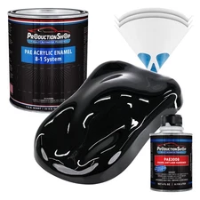 ProductionShop High Gloss Super Jet Black Acrylic Enamel Quart Kit, Auto Paint