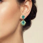 925 Sterling Silver White Gold Earrings Mint Green Paraiba Tourmaline 9.45Ct