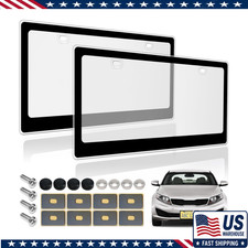 Clear License Plate Covers Flat Protector Front Rear 2 Pack Unbreakable Car Nu Clear License Plate Covers Flat Protector Front Rear 2 Pack Unbreakable Car Nu