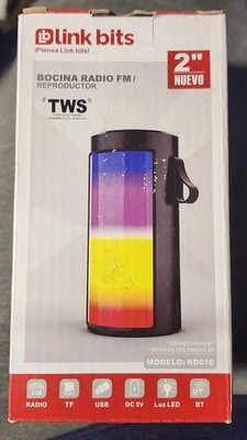 Link Bits RD016 Portable Bluetooth Speaker FM Radio LED Light USB Multicolor