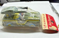 23606 - 1950's Lucky Toy Tin Litho Friction Army Jeep w/ Cannons - New Old Stock