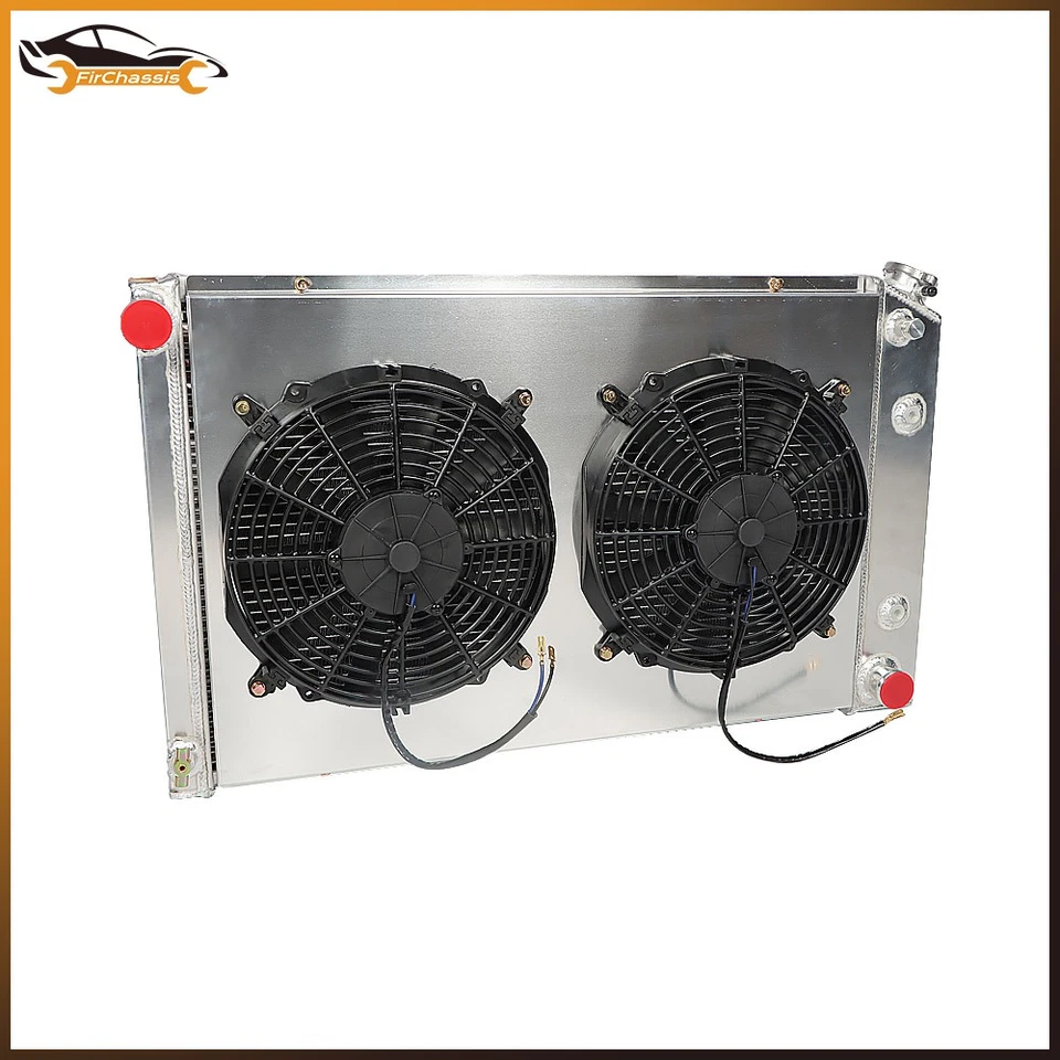3 Row Aluminum Radiator+Shroud Fan CC162 For Chevrolet Caprice 5.0L 1980-1986 - Image 2 of 4