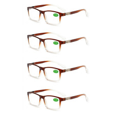 4PK Rectangle Reading Glasses Fashion Classic Full Rim Men Women Glasses
