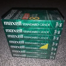 Lot of 7 Maxell 8 Hours VHS T-160 Standard Grade Video Cassette Tapes Sealed