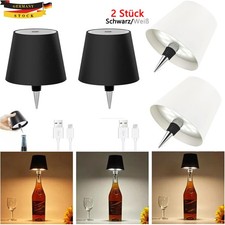 2 Stück LED Flaschenaufsatz Tisch-Lampe Flaschen-Leuchte Deko-Licht Dimmbar DE