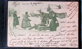 CPA Illustrateur Russie Russia Types russes Les Paysans Circulé en 1899