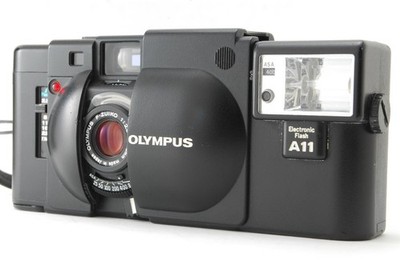 [Exc+5] Olympus XA Black Point & Shoot Film Camera w/ A11 Flash From Japan