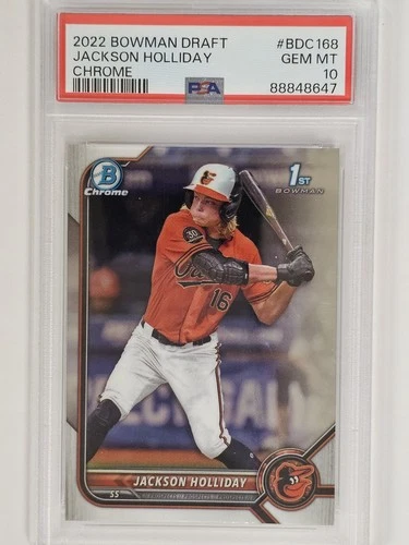 2022 Bowman Draft Jackson Holliday Chrome Refractor PSA 10 BDC-168